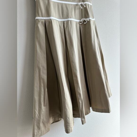 Vintage-Inspired 90s Liz Claiborne Khaki Fit & Flare Dress – Size 10 Mod Preppy - Picture 3 of 7